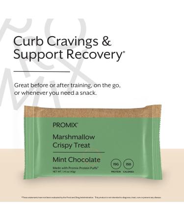 Promix Protein Puff Bars 12-Pack - Mint Chocolate - Marshmallow Crispy Treat | High Protein, Low Calorie, Non-GMO Snack - Buy Online on GoSupps.com