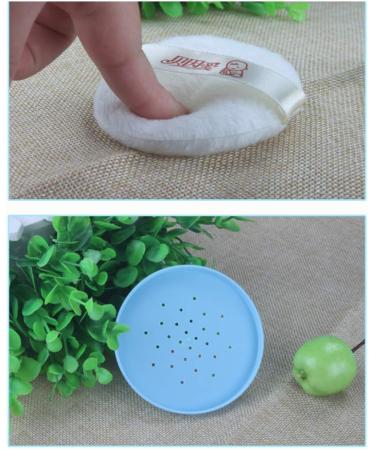 Heallily Baby Powder Puff Box with Powder Puff - Sky Blue | Baby Care Face/Body Powder Container for Home & Travel Use - Buy Online on GoSupps.com