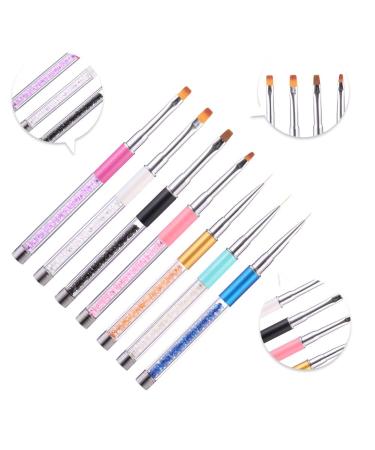 ATNIGHT 7 PCs Acrylic Nail Brush Set - UV Gel Nail Art Brush Pens for DIY & Salon Use - Nail Liner & Builder Tools - Buy Online on GoSupps.com