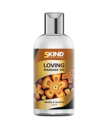 Massage Oils for Date Night - 5Kind Loving Massage Oil 250ml - Passionate Vanilla & Jasmine Body Oil - Relaxing Massage Oils for Massage Therapy Loving 250ml
