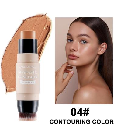 Erinde 2PCS Contour Foundation Stick with Brush Highlighter Bronzer Pen Face Brightens Shades Pencil Highlighting Shade Highlight Shaping Stick Waterproof Longwear Makeup (#01+#04). #04+#01 - Buy Online on GoSupps.com