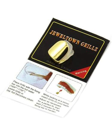 Heallily Hip Hop Teeth Caps - 2-Piece Golden Tooth Jewelry for Music Festivals & Parties | Punk Accessories & Costume Decoration - Buy Online on GoSupps.com