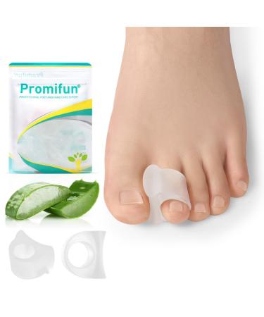 Toe Separators for Overlapping Toes Toe Spacers with Aloe Vera Extract for Hammer Toe Straightener Correct Toes Big Toe Alignment Bunion Relief (Large 12 Pack Clear)