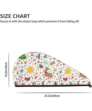 Hair Towel Wrap - Quick Drying Towel Turban with Button | Winter Christmas & New Year Design - Buy Online on GoSupps.com