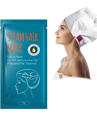 Yanobia Natural Steam Hair Mask Steam Heated Hair Mask Automatic Repair Mask for Curly Smooth Dry Damaged Hair (1PCS)