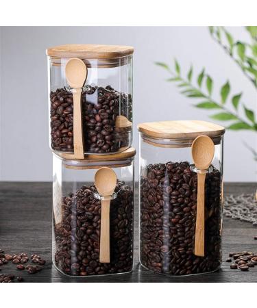 Storage Sealed Coffee Cans With High Borosilicate Glass + Bamboo and Wood Fresh-keeping Sealed Cans for Easy Storage and Anti-flavor Tea and Coffee Beans Cans Home Kitchen (Wood Color) - Buy Online on GoSupps.com