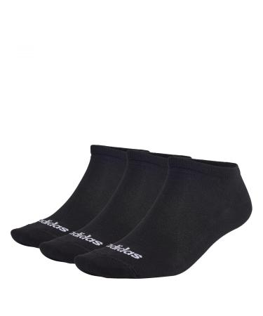 adidas Unisex Thin Linear Low-cut Socks 3 Pairs Sneaker Socks S Black/White