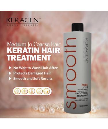 KERAGEN Brazilian Smoothing Keratin Treatment - Sulfate Free Blowout System for Dry & Damaged Medium to Coarse Hair | Eliminate Curls & Frizz (16 Oz) - International Shipping Available - Buy Online on GoSupps.com