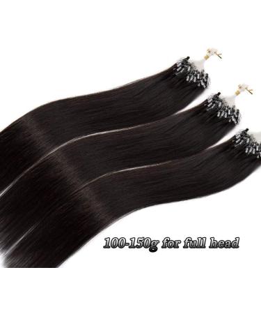 Rich Choices Micro Loop Human Hair Extensions 16 Inches Real Human Hair Extensions 100s 0.5g/Strand 50g Remy Straight Hair Durable Ring Beads #1B Natural Black 16 Inch #1B Natural Black - Buy Online on GoSupps.com