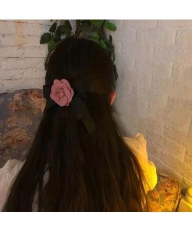 Delicate Camellia Bowknot Detail Hair Clip Lovely Women Hair Barrette Must-Have Accessory French Style Fashion Hairpin - Buy Online on GoSupps.com