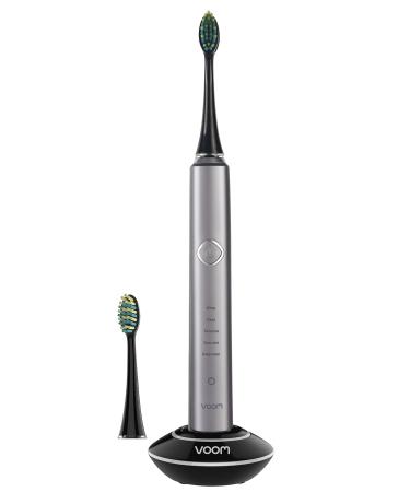 Voom Sonic Pro 7 Rechargeable Electronic Toothbrush With Most Advanced Oral Care Technology 2-Minute Timer with Quadrant Pacing & 5 Adjustable Speeds Magnetic Levitation 100% Waterproof - Grey