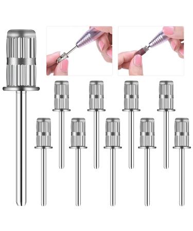 Rolybag 10 Pieces nail drill heads nail drill bits sanding band shaft 3/32 inch nail drill bits mandrels for electric file nail sanders manicure pedicures home salon & spa