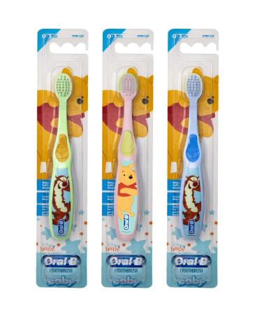 Oral-B Baby Manual Toothbrush, Pooh Characters, 0-3 Years Old, Extra Soft (Characters Vary) - Pack of 3 - Buy Online on GoSupps.com