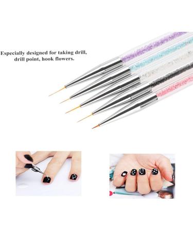 Pack of 5 Nail Dotting Tools Set Crystal Rhinestones Manicure Painting Pen Nail Art Kit 5 Colors - Buy Online on GoSupps.com