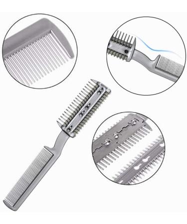 YEGERING 2Pcs Razor Comb for Dogs Pet Hair Shaper Razor Comb Hair Cutter Comb with Blades Razor Comb Double Sides Removal Comb Dual Side Cutting Scissors 17.5x6 centimeter - Buy Online on GoSupps.com