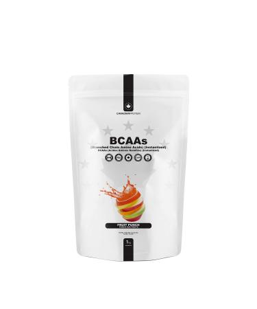Canadian Protein Instantized Fruit Punch Flavoured All Natural Vegan BCAA Powder| 200 Servings | 5 Grams of BCAA Amino Acids Dairy Free Pre and Post Workout Drink for Muscle Building and Endurance
