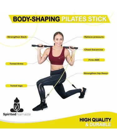 Spirited Namaste Pilates Bar Kit - Portable Home Gym with Resistance Bands | Adjustable 20-40 lb Workout Equipment for Men & Women - Buy Online on GoSupps.com