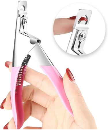 False Nail Tip Clipper Cutter Trimmer - Pink Acrylic Nail Tips Edge Cutter Tool - Buy Online on GoSupps.com