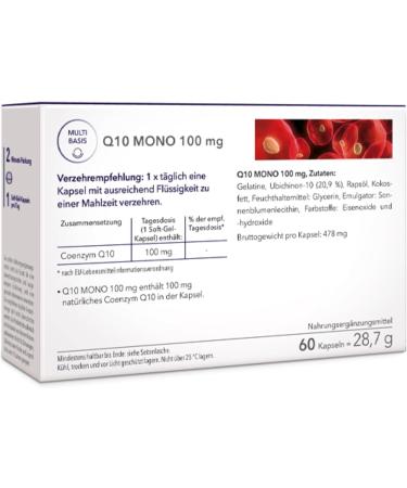 High-Dose Coenzyme Q10 Capsules - Medicom Q10 Mono 100 mg for Energy - 60 Soft Gel Capsules - Buy Online on GoSupps.com