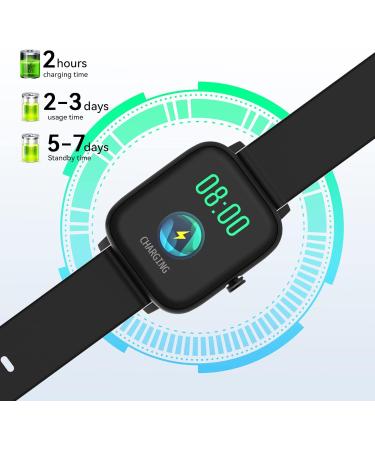 Luoba 1.69'' Full Touch Smart Watch for Women Men - Android Smartwatch with Call Answering, Sleep Monitor, Fitness Tracker - Compatible with Android iOS - Black - Buy Online on GoSupps.com