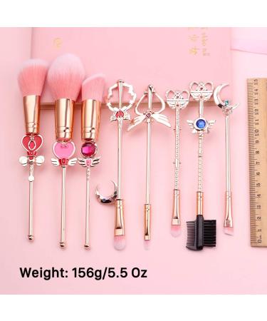 Sailormon 8pcs Makeup Brushes Set with Pink Drawstring Bag - Professional Cosmetic Tool Kit for Beauty Enthusiasts - Buy Online on GoSupps.com