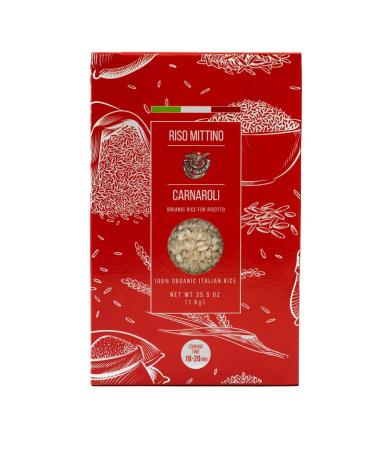 RISO MITTINO Organic Carnaroli Rice For Risotto 2.2 lb Pack | Brava Giulia Choice Selection of Premium Italian Rice | 1 Pack | Imported from Italy | Vacuum Packed Fresh | 35.5 oz pack (1 kg)