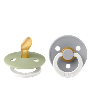 BIBS COLOUR Anatomical Glow Schnuller 2-pack BPA-free.Lights up in the dark jaw -friendly shape.Natural rubber/latex made in Denmark.Size 1 (0-6 months) Sage Glow / Cloud Glow 0-6 months (2 Pack) Sage Glow / Cloud Glow