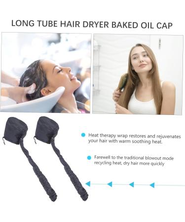 PLAFOPE 2pcs Dry Hair Cap Portable Hair Salon Heat Cap Adjustable Hooded Bonnet Heat Cap for Hair 190t Black - Buy Online on GoSupps.com