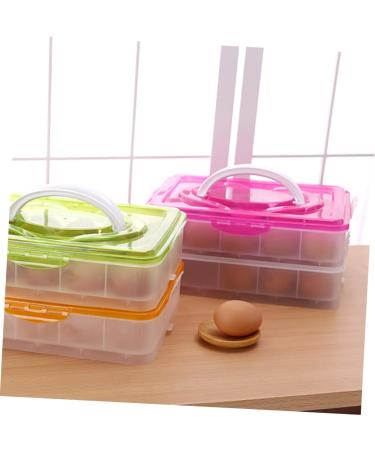 Angoily 3 Food Boxes Deviled Egg Containers Fridge Egg Storage Organizer Egg Tray Pink Egg Carton Portable Pink medium - Buy Online on GoSupps.com