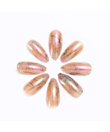 Brishow Yellow Short Artificial Nails | 24-Piece Ballerina Acrylic Press-On Fake Nails for Women & Girls - Buy Online on GoSupps.com