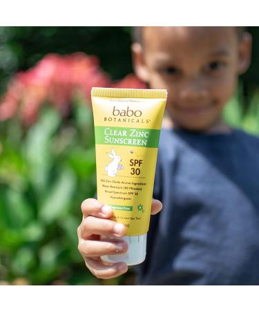Babo Botanicals Zinc Sunscreen Lotion SPF 30 - Non-Greasy, Water-Resistant, Fragrance-Free, Vegan for Babies, Kids, and Sensitive Skin - 3 fl oz - Buy Online on GoSupps.com