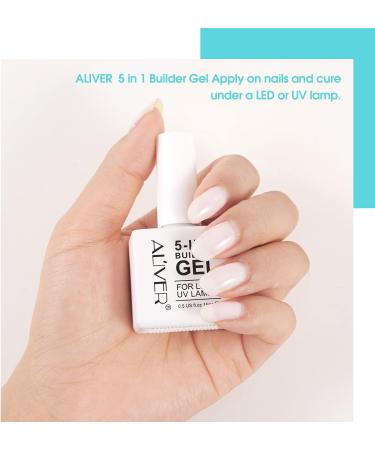 5 in 1 White Nail Builder Gel 15ml for Strong Nails Tips & Extensions - Professional Manicure Repair | Nail Hard Gel Builder for Art Decoration - Buy Online on GoSupps.com