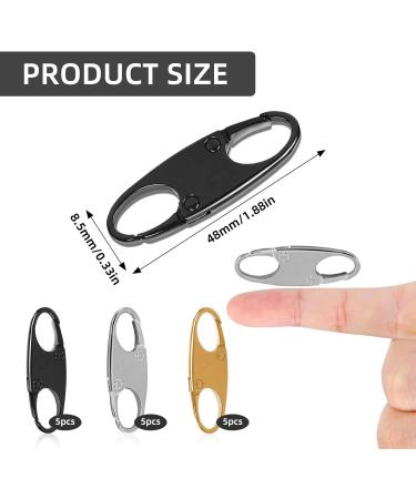 15-Pack Zipper Clip Fuse Replacement - Black Silver & Gold Carabiner Pulls for Luggage & Backpacks - Secure Your Valuables - Buy Online on GoSupps.com