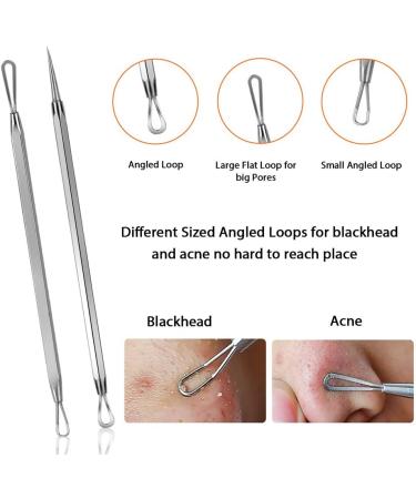 10Pcs Blackhead Remover Pimple Popper Tool Kit - Professional Acne Extractor for Nose & Face - Buy Online on GoSupps.com