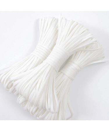 30 Yards 1/4 Inch Elastic Band String for Sewing Masks - White Cord Elastic Rope Heavy Stretch High Elasticity Knit Braided Elastic for Sewing Crafts