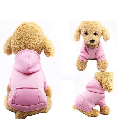 Warm Winter Dog Hoodie with Bags | Cotton Coat for Small Dogs & Cats | Pink XS Chihuahua Costume - Buy Online on GoSupps.com