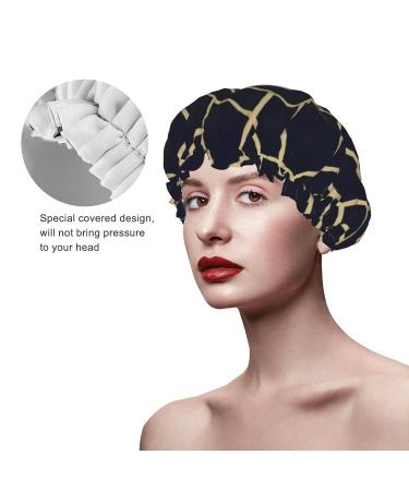 Geometric Lines Printed Shower Cap - Waterproof Bath Cap for Women - Buy Online on GoSupps.com