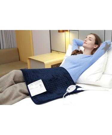 Ruqiji 17''x33'' XXXL King Size Heating Pad - Fast-Heating Technology, 6 Temp Settings - Flannel Electric Pad for Pain Relief in Back, Neck, Shoulders, Abdomen, Legs (Dark Blue) - Buy Online on GoSupps.com