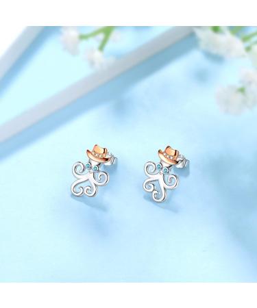 Cute Cat Necklace with Sparkling Zirconia Crystal Birthstone Pendant Necklace for Girls Womens White Gold Over 925 Sterling Silver Animal Necklace Birthstone Jewelry Sweet Present Girlfriend Sisters H Octopus Earrings - Buy Online on GoSupps.com