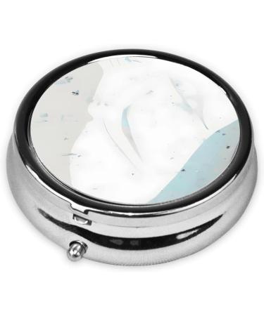 Blue & White Round Pill Box Organizer - 3 Compartment Portable Travel Pill Case for Easy Medication Management - Buy Online on GoSupps.com
