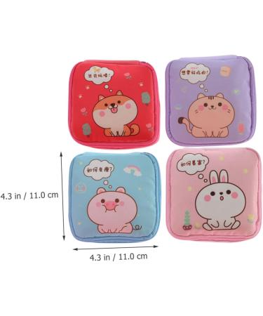 Healifty Period Towel Storage Bag Organizer for Teens - 16 Pcs Zip Lock Makeup Travel Bag Case, Nursing Mat Pouch - Cute Miss Design - 11X11X4.5CM (As Shown) - Buy Online on GoSupps.com