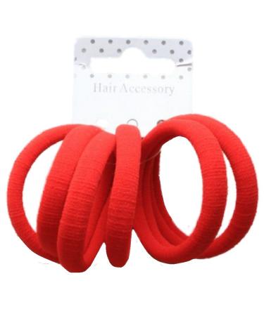 Set of 6 Red Soft Jersey Endless Hair Elastics Bobbles Bands by Pritties Accessories Bottle Green 6 pieces (1 pack) - Buy Online on GoSupps.com