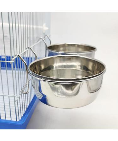 Buy 2 Stainless Steel Food Bowls for Parrot Cages | Hanging Feeders with Hooks | 4 Sizes - Perfect for Birds & Small Dogs (BPS-1130 x 2) - Buy Online on GoSupps.com