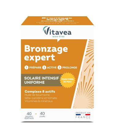 Vitavea - Expert Tanning - Food Supplement - 40 Capsules - Made in France