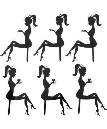 Uinfhyknd Pack of 6 High Heel Girls Birthday Cake Decoration Cake Toppers (Black) - Buy Online on GoSupps.com