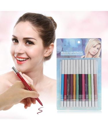 Natudeco 12 Colors Eyeliner Pencil Eye Shadow Pencil Waterproof Long Lasting Gel Eyeliner Eye Makeup with Ultra-Fine Tip - Buy Online on GoSupps.com