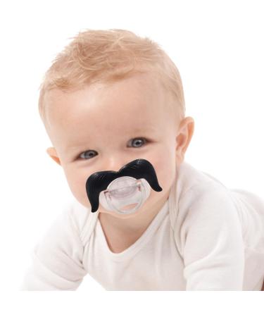 Woys Baby Schnuller - Portable Food-Grade Cute Pacifier with Fun Beard | Perfect Gift for Boys & Girls - Small Bare Binky for Teething - Buy Online on GoSupps.com