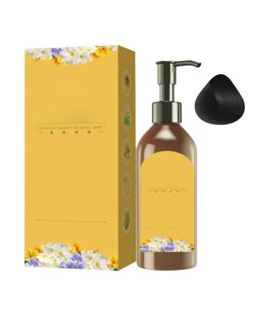 Colorant pour cheveux base de - Coloration capillaire naturelle durable - Coloration florale non toxique - Shampoing de coloration pour cheveux doux pour femmes personnes g es noir