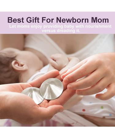 Boboduck Silver Nursing Cups - Nipple Shields for Newborn Breastfeeding - Soothe & Protect Nipples - Trilaminate 999 Silver (Regular Size) - Buy Online on GoSupps.com