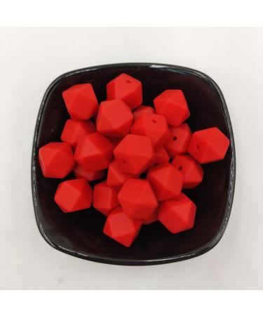 30pcs Scarlet Red 14mm Hexagon Silicone Beads for Mom Jewelry Making - Buy Online on GoSupps.com
